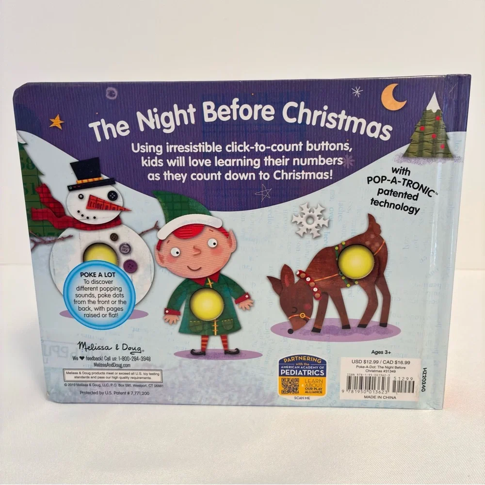 Melissa & Doug Poke-A-Dot! The Night Before Christmas Board Book